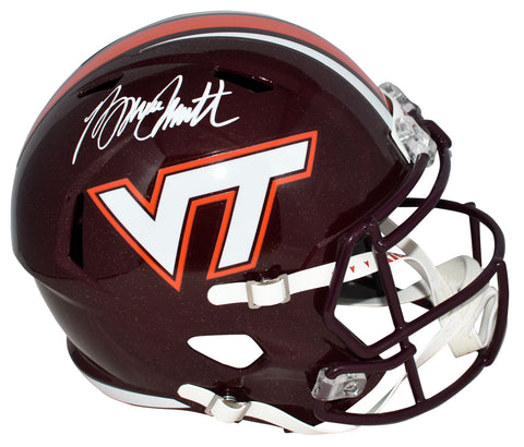 BRUCE SMITH AUTOGRAPHED VIRGINIA TECH HOKIES FULL SIZE SPEED HELMET BECKETT