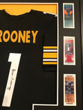 FRAMED DAN ROONEY AUTOGRAPHED SIGNED PITTSBURGH STEELERS JERSEY JSA COA