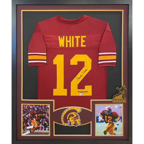 Charles White Autographed Signed Framed Heisman USC Jersey TRISTAR