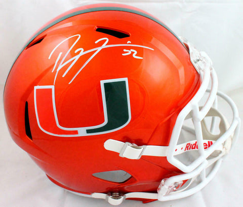 Ray Lewis Autographed Miami Hurricanes F/S Riddell Flash Speed Helmet-BAW Holo