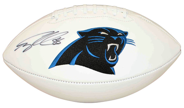 GREG OLSEN AUTOGRAPHED SIGNED CAROLINA PANTHERS WHITE LOGO FOOTBALL BECKETT