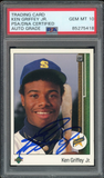 Ken Griffey Jr PSA 10 AUTO Rookie 1989 Upper Deck #1 RC On Card GEM MINT AUTO