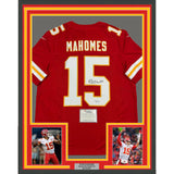 Framed Autographed/Signed Patrick Mahomes 35x39 Chiefs Nike Jersey Fanatics COA