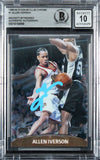 76ers Allen Iverson Signed 1999 Stadium Club Chrome #1 Card Auto 10! BAS Slabbed