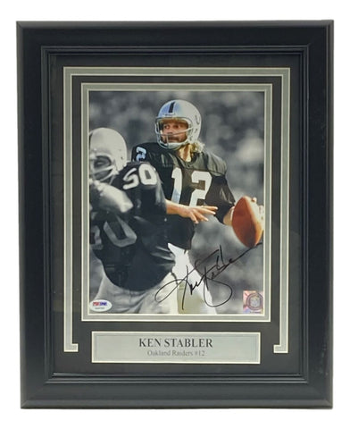 Ken Stabler Signed Framed 8x10 Oakland Raiders Photo PSA Z42742