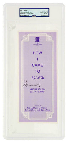 Muhammad Ali Signed Islamic Brochure Series NO.17 Purple 9x3 Pamplet - (PSA/DNA)