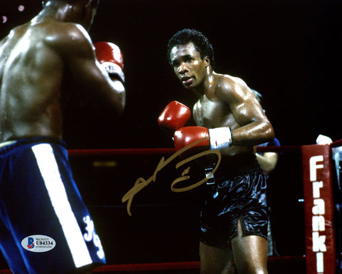 SUGAR RAY LEONARD AUTOGRAPHED SIGNED 8X10 PHOTO BECKETT BAS STOCK #178120