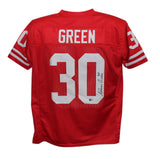 Ahman Green Autographed/Signed College Style Red XL Jersey Beckett 37092