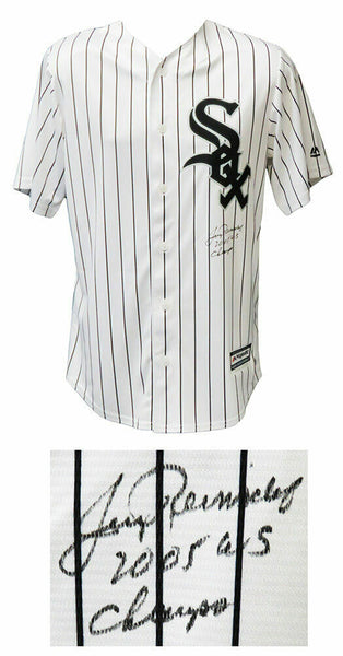 Jerry Reinsdorf Signed White Sox Majestic White Pinstripe Jersey w/ 2005 WS - SS