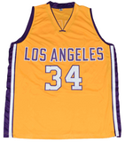 LOS ANGELES LAKERS SHAQUILLE O'NEAL SIGNED #34 GOLD BASKETBALL JERSEY BECKETT