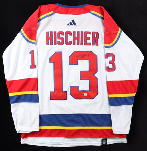 Nico Hischier Signed New Jersey Devils Jersey (Beckett) 2017 #1 Overall Draft Pk