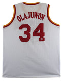 Hakeem Olajuwon Authentic Signed White Pro Style Jersey Autographed JSA Witness