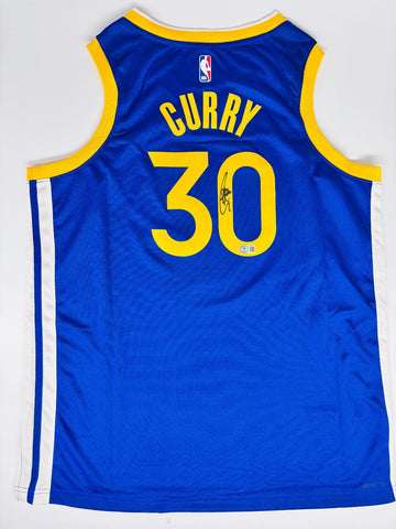 Stephen Curry Golden State Warriors signed Autograph Blue NBA jersey beckett