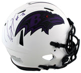 Ravens Ray Lewis HOF 18 Signed Lunar Full Size Speed Proline Helmet BAS Witness