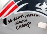 Ty Law Autographed Patriots F/S Speed Helmet w/SB Champs-Beckett W Hologram