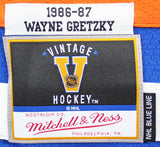 Oilers Wayne Gretzky Signed Blue 1986-87 Vintage Hockey M&N Jersey BAS #AC26680