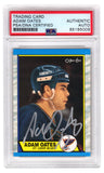 Adam Oates Signed Blues 1989 O-Pee-Chee Hockey Card #185 - (PSA Encapsulated)