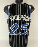 Nick Anderson Signed Magic Black Jersey (PSA COA) 1st Ever Draft Pick / Orlando