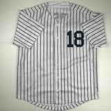 Autographed/Signed DON LARSEN New York Pinstripe Baseball Jersey JSA COA Auto