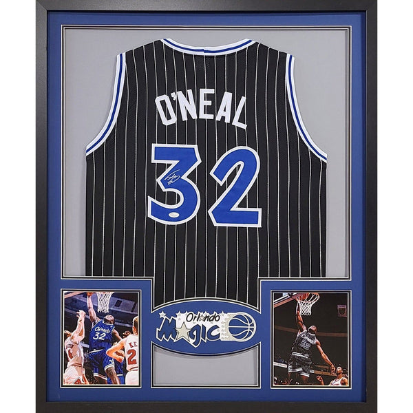 Shaq Autographed Signed Framed Black Orlando Magic Shaquille Jersey JSA