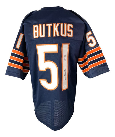 Dick Butkus Chicago Signed Blue Football Jersey HOF 79 Inscribed JSA