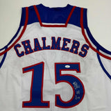 Autographed/Signed Mario Chalmers Kansas White College Basketball Jersey JSA COA