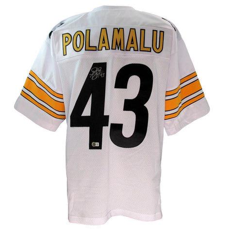 Troy Polamalu Signed/Auto Custom White Football Jersey Steelers Beckett 190334