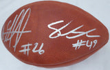 Shaquem & Shaquill Griffin Autographed Leather Football Seahawks Flat MCS 79415