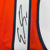 Framed Autographed/Signed Emmanuel Sanders 35x39 Denver Orange Jersey JSA COA