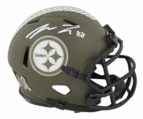 Steelers Pat Freiermuth Signed Salute To Service Speed Mini Helmet BAS Witnessed