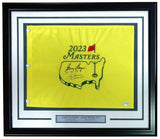 Jack Nicklaus Gary Player Signed Framed Masters Golf Flag w/ Yrs Won BAS AD56551