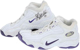 John Stockton Twice Signed Game Used Utah Jazz 1997-98 Nike Sneakers BAS+Mears