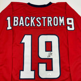 Autographed/Signed Nicklas Backstrom Washington Red Hockey Jersey JSA COA