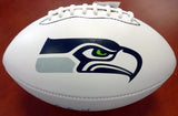 BYRON MAXWELL AUTOGRAPHED WHITE LOGO FOOTBALL SEATTLE SEAHAWKS MCS HOLO 76412