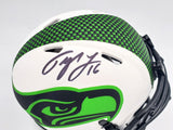 TYLER LOCKETT AUTOGRAPHED SEAHAWKS LUNAR ECLIPSE WHITE MINI HELMET MCS 200483