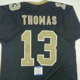 Autographed/Signed MICHAEL THOMAS New Orleans Black Football Jersey Beckett COA