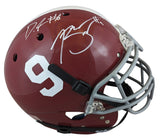 Alabama Bryce Young & DeVonta Smith Signed Schutt F/S Proline Helmet BAS Witness