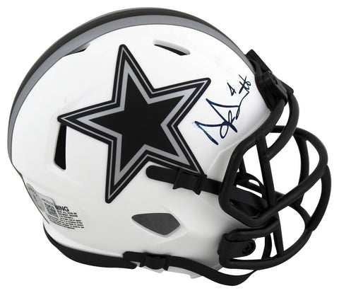 Cowboys Dak Prescott Authentic Signed Lunar Speed Mini Helmet BAS Wit #WK56226