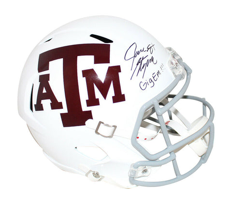 Jace Sternberger Signed Texas A&M Aggies F/S White Helmet Gig Em JSA 30882