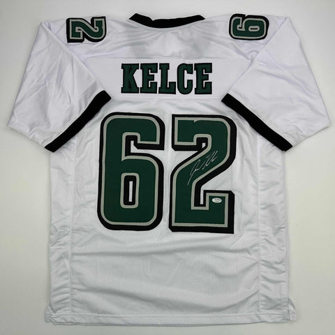 Autographed/Signed Jason Kelce Philadelphia White Football Jersey PSA/DNA COA