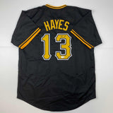 Autographed/Signed Ke'Bryan Hayes Pittsburgh Black Baseball Jersey Beckett COA