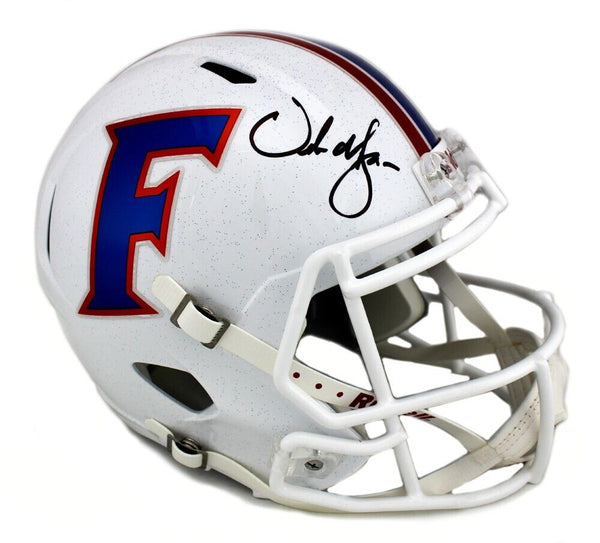 Urban Meyer Signed Florida Gators Throwback Speed Full Size White Helmet