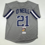 Autographed/Signed PAUL O'NEILL New York Grey Baseball Jersey JSA COA Auto