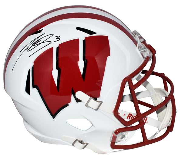 LEE EVANS AUTOGRAPHED WISCONSIN BAGERS FULL SIZE SPEED HELMET BECKETT