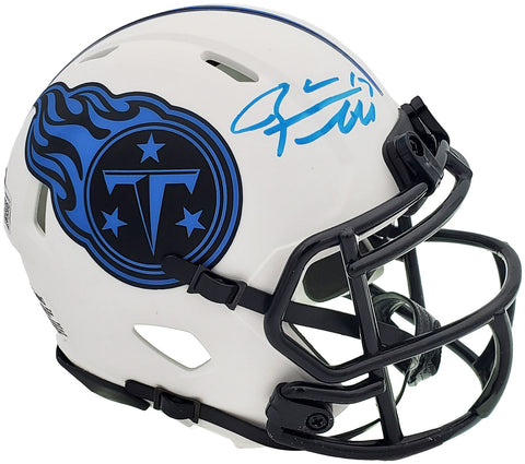 RYAN TANNEHILL AUTOGRAPHED TITANS LUNAR ECLIPSE WHITE MINI HELMET BECKETT 197224