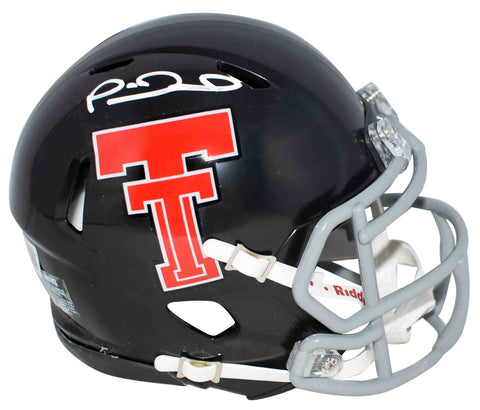 PATRICK MAHOMES SIGNED TEXAS TECH RED RAIDERS THROWBACK MINI HELMET BECKETT