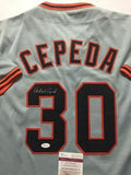 Autographed/Signed ORLANDO CEPEDA San Francisco Grey Jersey JSA COA Auto