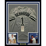 FRAMED Autographed/Signed BOBBY RICHARDSON 33x42 New York Grey Jersey JSA COA