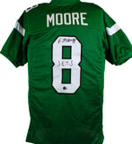 Elijah Moore Autographed Green Pro Style Jersey w/J.E.T.S - Beckett W Hologram