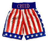 Michael B Jordan Creed Signed Custom USA Boxing Trunks BAS